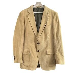 Vintage Tan Corduroy Sport Coat Blazer Jacket Men's 42 Sears Tailored Clothing